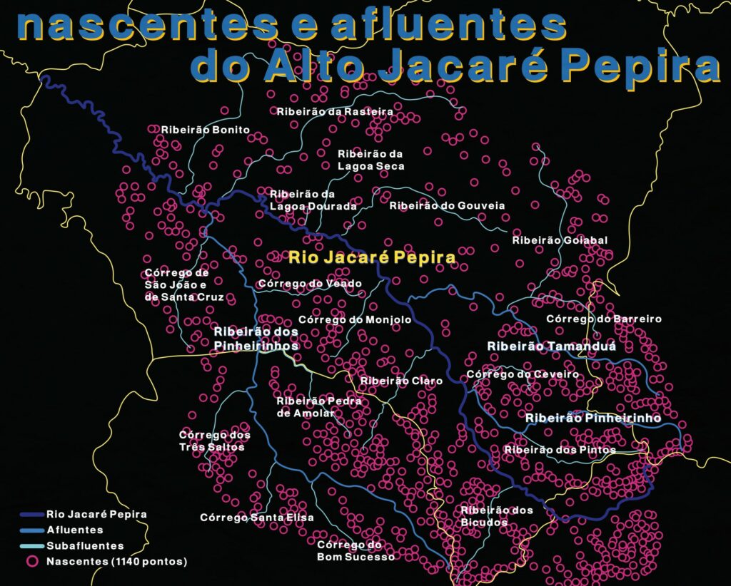 Ilustração: Nascentes e afluentes do Alto Jacaré Pepira